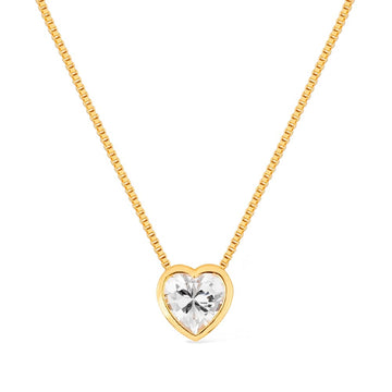 Colar Dourado de Pedra Natural em formato de Coração